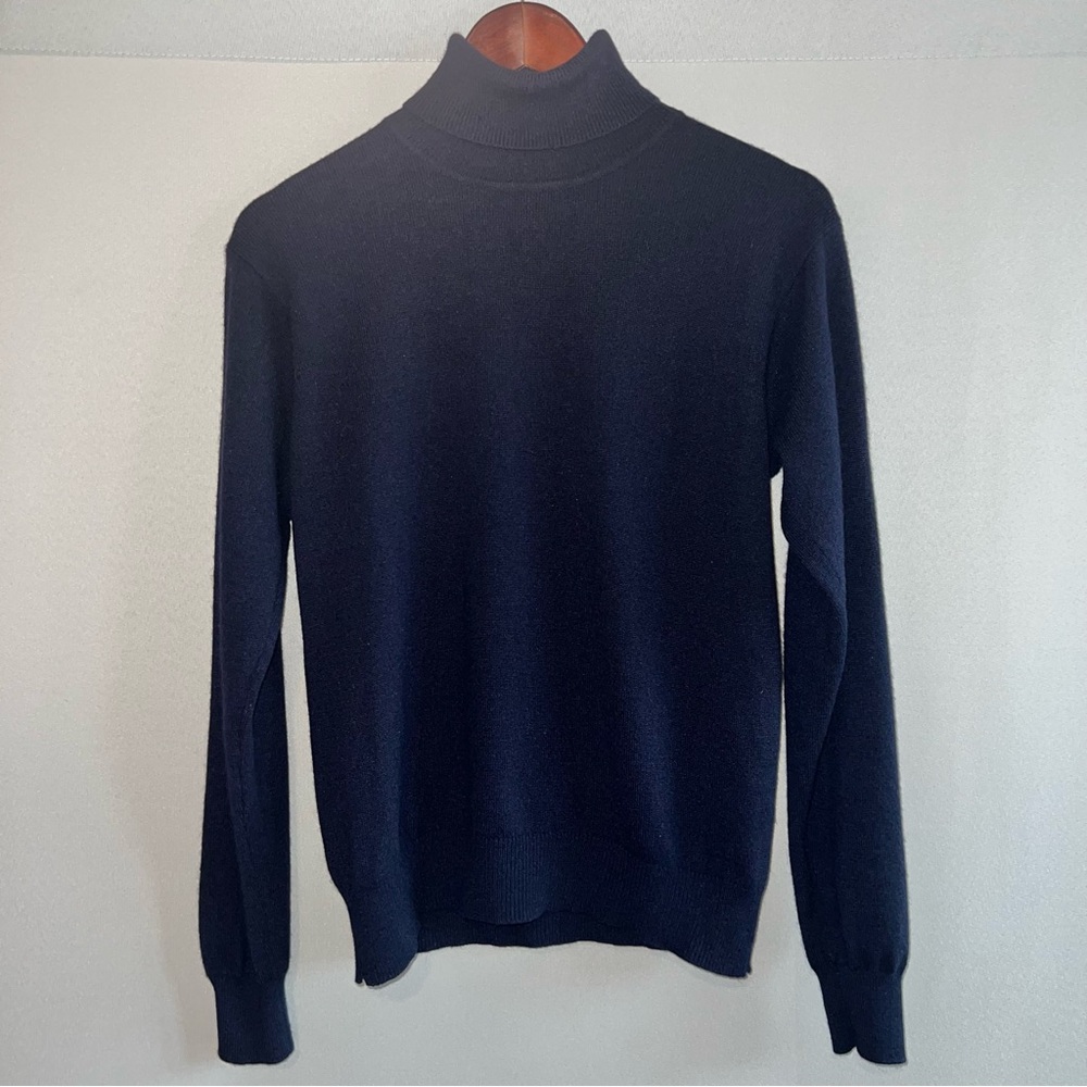 Valerie Stevens Women’s 100% Cashmere Dark Blue Turtleneck Sweater